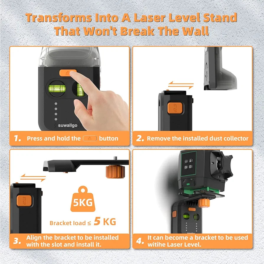 3-in-1 Wall-Mountable Laser Level